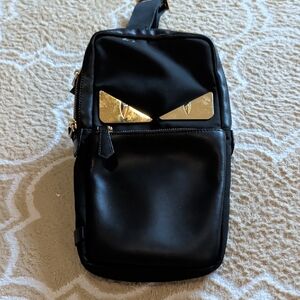 Fendi Monster Sling Bag Black/Gold *Flawed*